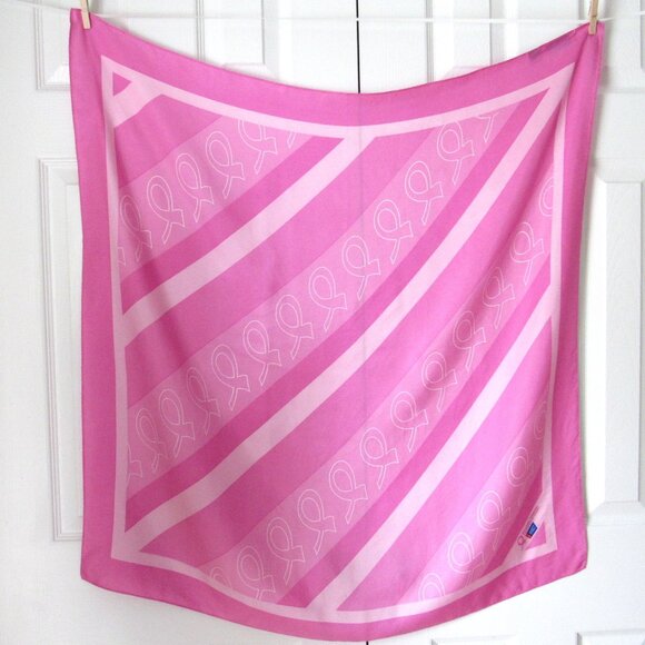 Breast Cancer 100% Silk SCARF Pink American Cancer Society - Picture 7 of 9